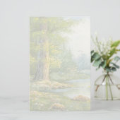 Malerei eines Waldes mit Fluss Briefpapier (Stehend Vorderseite)