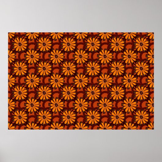 Malerei fallender Blume, Doodles, Grunge-Textu Poster (Vorne)