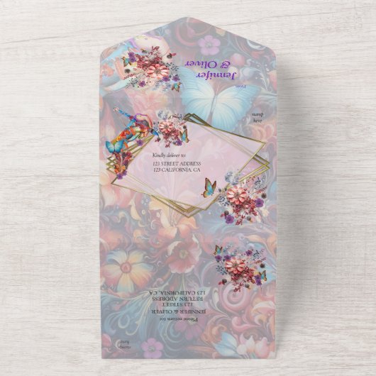 Malerei Fantasy-Blume zum Ausdruck der Natur All In One Einladung (Außenbereich)