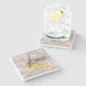 Malerei Fantasy-Blume zum Ausdruck der Natur Steinuntersetzer (Seitenansicht)