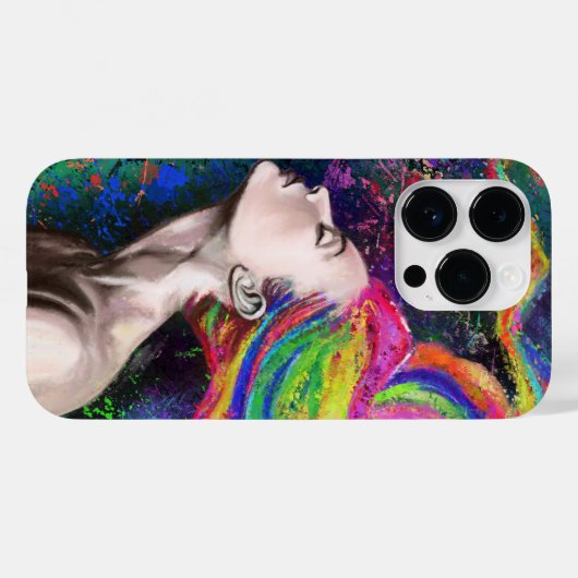 Malerei farbenfrohe Haar Frau Case-Mate iPhone Hülle (Rückseite (Horizontal))