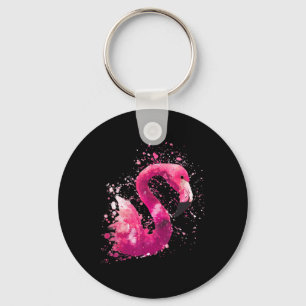 Malerei Flamingo Pink Aquarellmalerei Geschenk Schlüsselanhänger