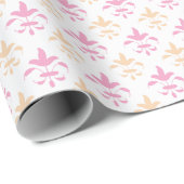 Malerei Fleur de Lis in Rosa und Orange Geschenkpapier (Rolleneckpunkt)