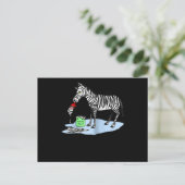 Malerei | Funny Cartoon Zebra Painting Postkarte (Stehend Vorderseite)
