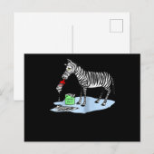 Malerei | Funny Cartoon Zebra Painting Postkarte (Vorne/Hinten)