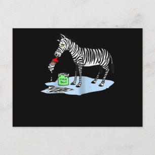 Malerei   Funny Cartoon Zebra Painting Postkarte