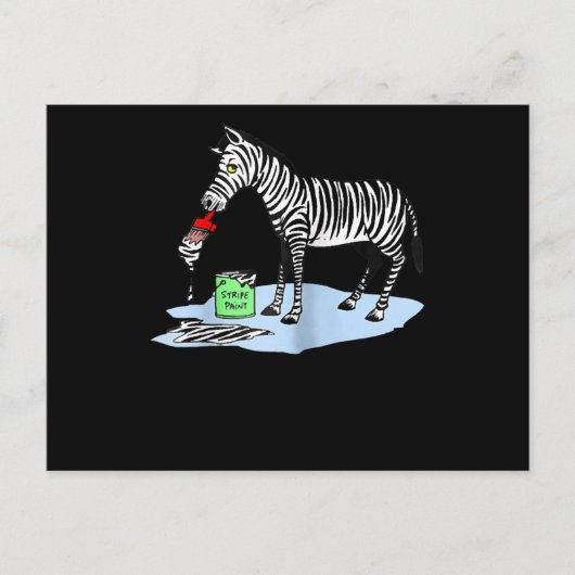 Malerei | Funny Cartoon Zebra Painting Postkarte (Vorderseite)