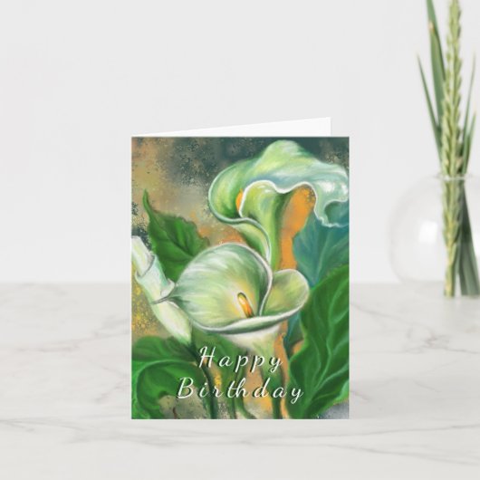 Malerei Geburtstagskarte Calla Lily Blume Karte (Vorderseite)
