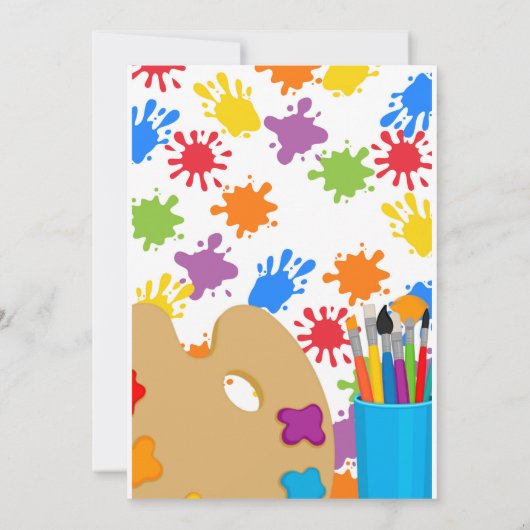 Malerei Geburtstagsparty Einladung (Rückseite)