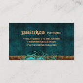 Malerei-Geschäfts-Karten-Veloursleder-Blau-Wirbel Visitenkarte (Rückseite)