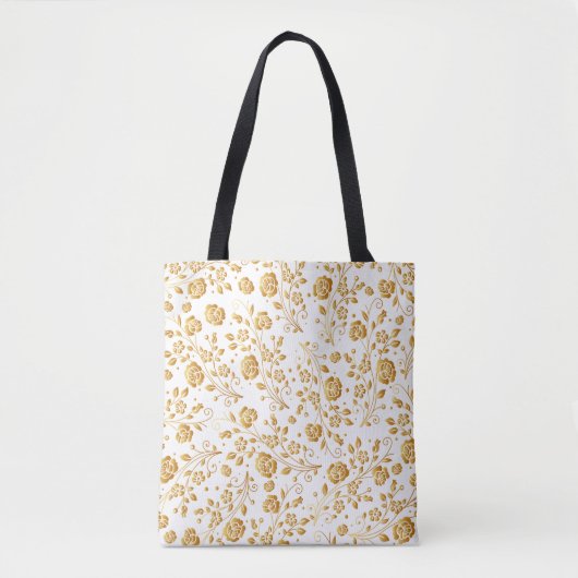 Malerei Gold Floral Muster Tasche (Vorderseite)