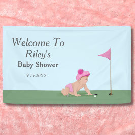 Malerei Golf Baby Girl Sweet Caddy Begrüßung Banner