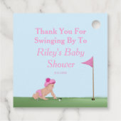 Malerei Golf Baby Girl Sweet Caddy Vielen Dank Geschenkanhänger (Rückseite)