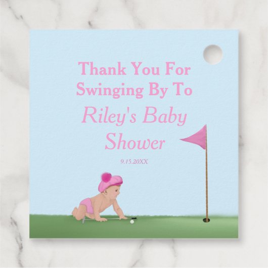 Malerei Golf Baby Girl Sweet Caddy Vielen Dank Geschenkanhänger (Rückseite)