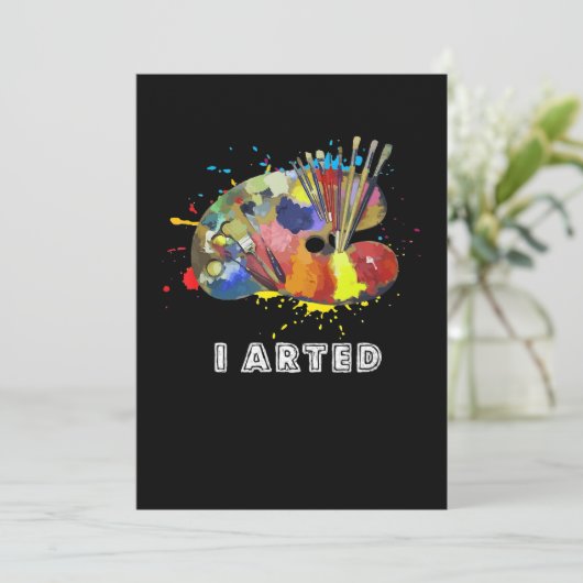 Malerei|I arted Aunny Art Painter Painting Artist Einladung (Stehend Vorderseite)