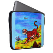Malerei Illustration Tiger und fliegender Vogel in Laptopschutzhülle (Vorne Rechts)