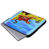 Malerei Illustration Tiger und fliegender Vogel in Laptopschutzhülle (Vorne Knopf)