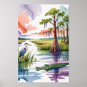 Malerei im Nationalpark Everglades Poster