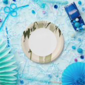 Malerei im orientalischen Stil, Bambuszweige 2 Pappteller (Party)