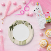 Malerei im orientalischen Stil, Bambuszweige 2 Pappteller (Party)