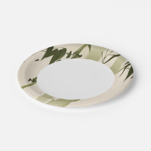 Malerei im orientalischen Stil, Bambuszweige 2 Pappteller