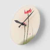 Malerei im orientalischen Stil, groß Lotus Runde Wanduhr (Winkel)