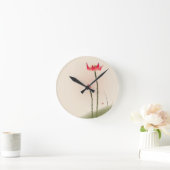 Malerei im orientalischen Stil, groß Lotus Runde Wanduhr (Zuhause)