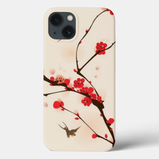 Malerei im orientalischen Stil, Pflaumenblüte im 3 Case-Mate iPhone Hülle (Rückseite)