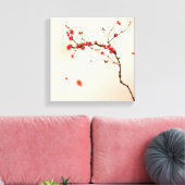 Malerei im orientalischen Stil, Pflaumenblüte im 3 Leinwanddruck (Insitu (Wohnzimmer))