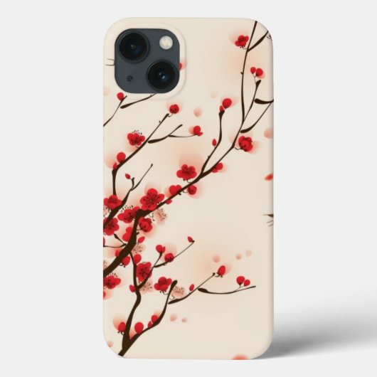 Malerei im orientalischen Stil, Pflaumenblüte im F Case-Mate iPhone Hülle (Rückseite)