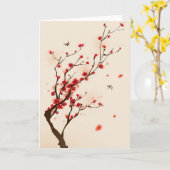 Malerei im orientalischen Stil, Pflaumenblüte im F Karte (Gelbe Blume)