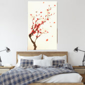 Malerei im orientalischen Stil, Pflaumenblüte im F Leinwanddruck (Insitu (Schlafzimmer))