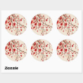 Malerei im orientalischen Stil, Pflaumenblüte im F Runder Aufkleber (Blatt)