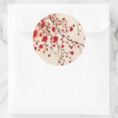 Malerei im orientalischen Stil, Pflaumenblüte im F Runder Aufkleber (Tasche)