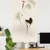 Malerei im orientalischen Stil, roter Kranich Poster (Heimbüro)