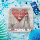 Malerei in Liebe Ihr Herz Mural Pappteller (Party)