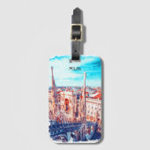 Malerei in Mailand Italien Gepäckanhänger (Vorderseite Vertikal)