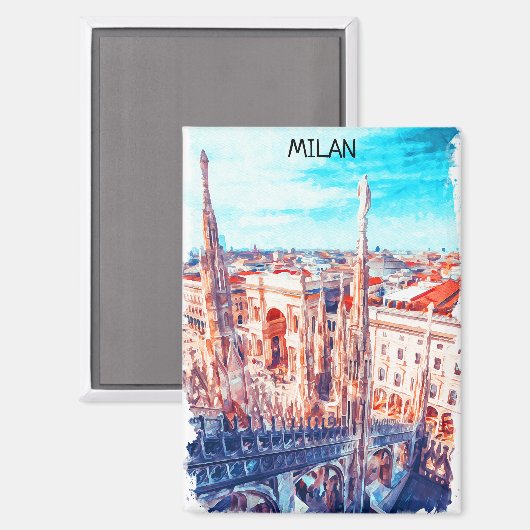 Malerei in Mailand Italien Magnet (Vorderseite/Rückseite)