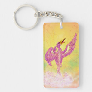 Malerei Kunst Fantasie chinesischer Phoenix aufgeh Schlüsselanhänger