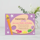 Malerei & Kunst Geburtstagsparty Einladungen (Stehend Vorderseite)