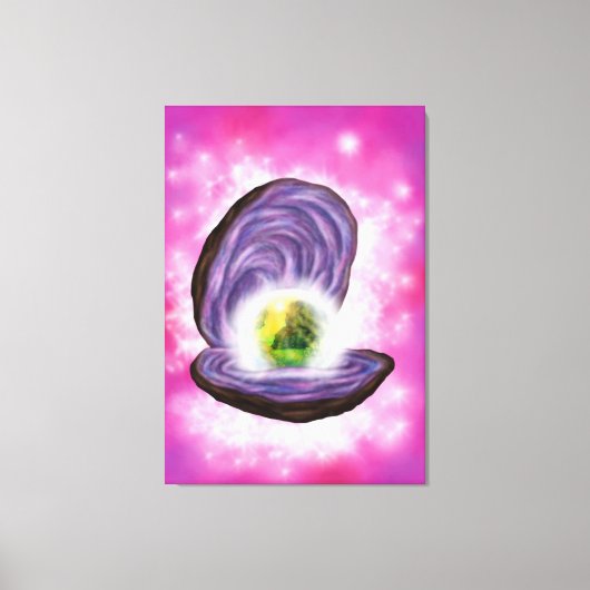 Malerei Kunst Illustration Fantasy Perle in Auster Leinwanddruck (Vorderseite)