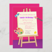 Malerei-Kunst-Kindergeburtstag-Party Einladung (Vorne/Hinten)