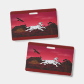 Malerei Kunst White Lioness Fantasy Landschaft Adl Ausweis (Vorder- & Rückseite)