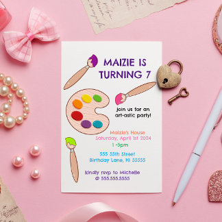 Malerei Kunstastik Geburtstag Einladung