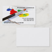 Malerei-Lektionen - Malerpinsel auf Papierpalette Visitenkarte (Vorne/Hinten)
