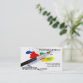 Malerei-Lektionen - Malerpinsel auf Papierpalette Visitenkarte (Stehend Vorderseite)