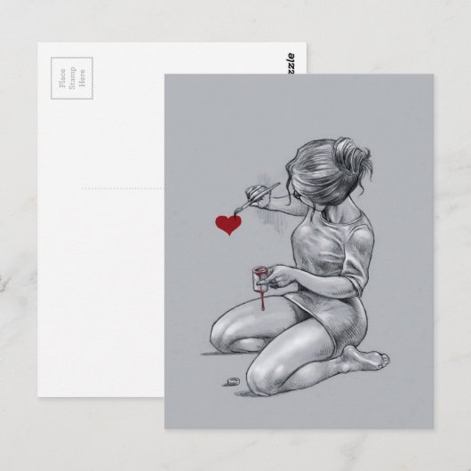 Malerei-Liebe Postkarte (Vorne/Hinten)