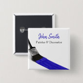 Malerei Maler Service Company Brush Blue Button (Vorne & Hinten)