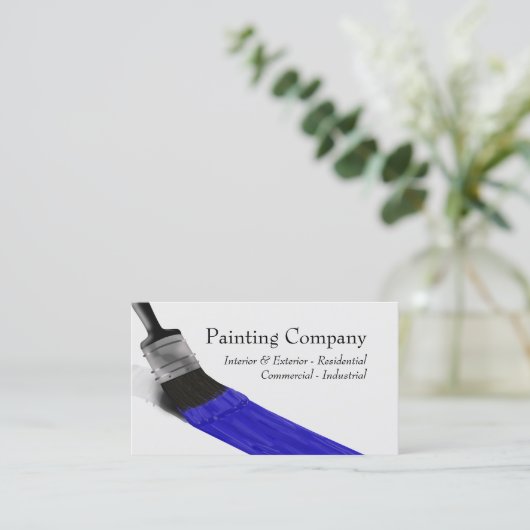 Malerei Maler Service Company Brush Blue Visitenkarte (Stehend Vorderseite)