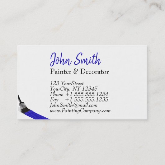 Malerei Maler Service Company Brush Blue Visitenkarte (Rückseite)
